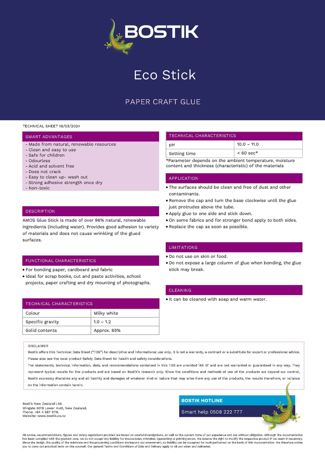 Eco Stik TDS - page 1 of 2