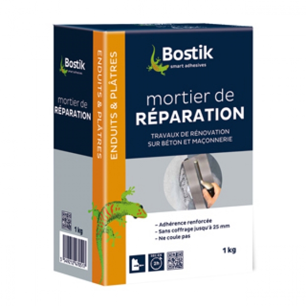 30604205_BOSTIK_Mortier de réparation_Enduits_&_Plâtres_Packaging_avant_HD 1 kg