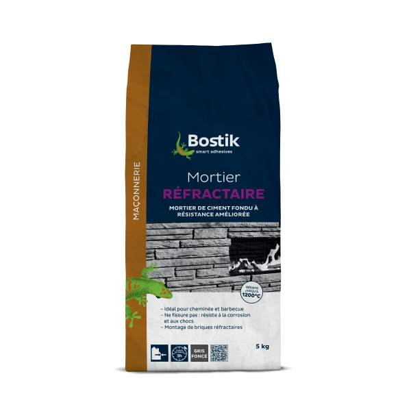30125150_BOSTIK_MORTIER REFRACTAIRE_Packaging_avant_HD 5 kg