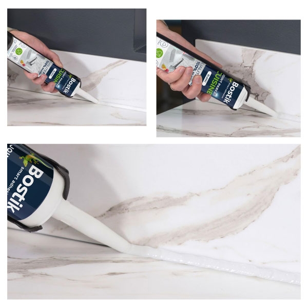 Bostik DIY France tutorial how to make a kitchen seal step 3